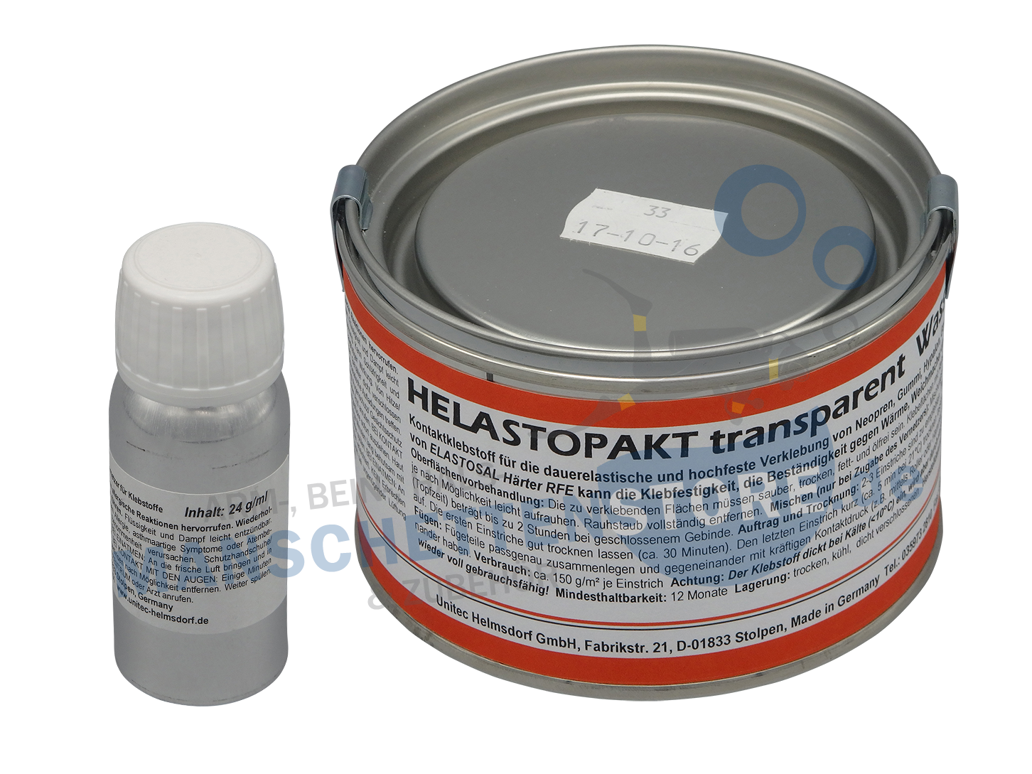 Kleberset Helastopakt transparent 300g / Härter RFE 24g
