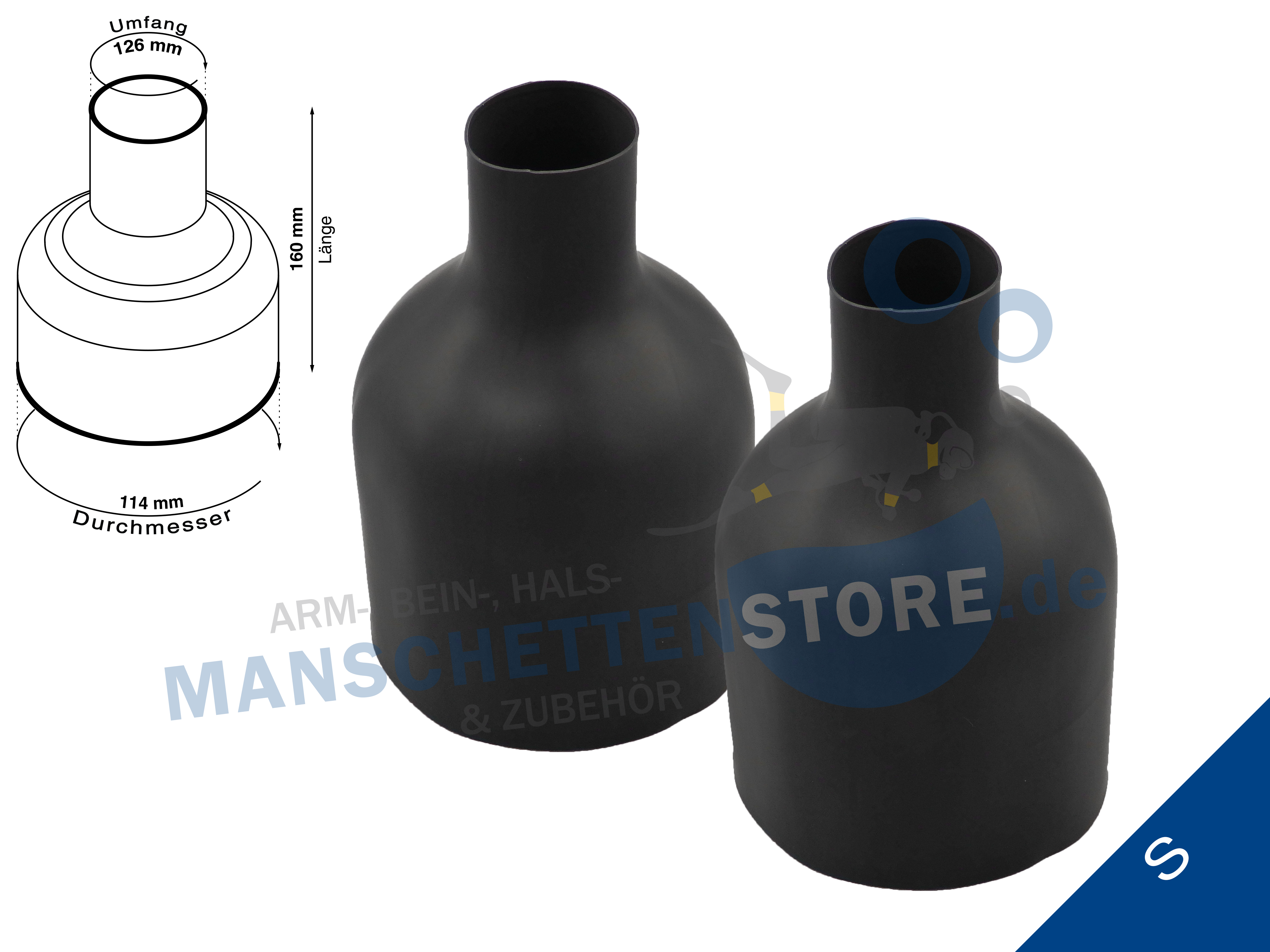 1 Paar Latex Beinmanschetten Flaschenform 36cm