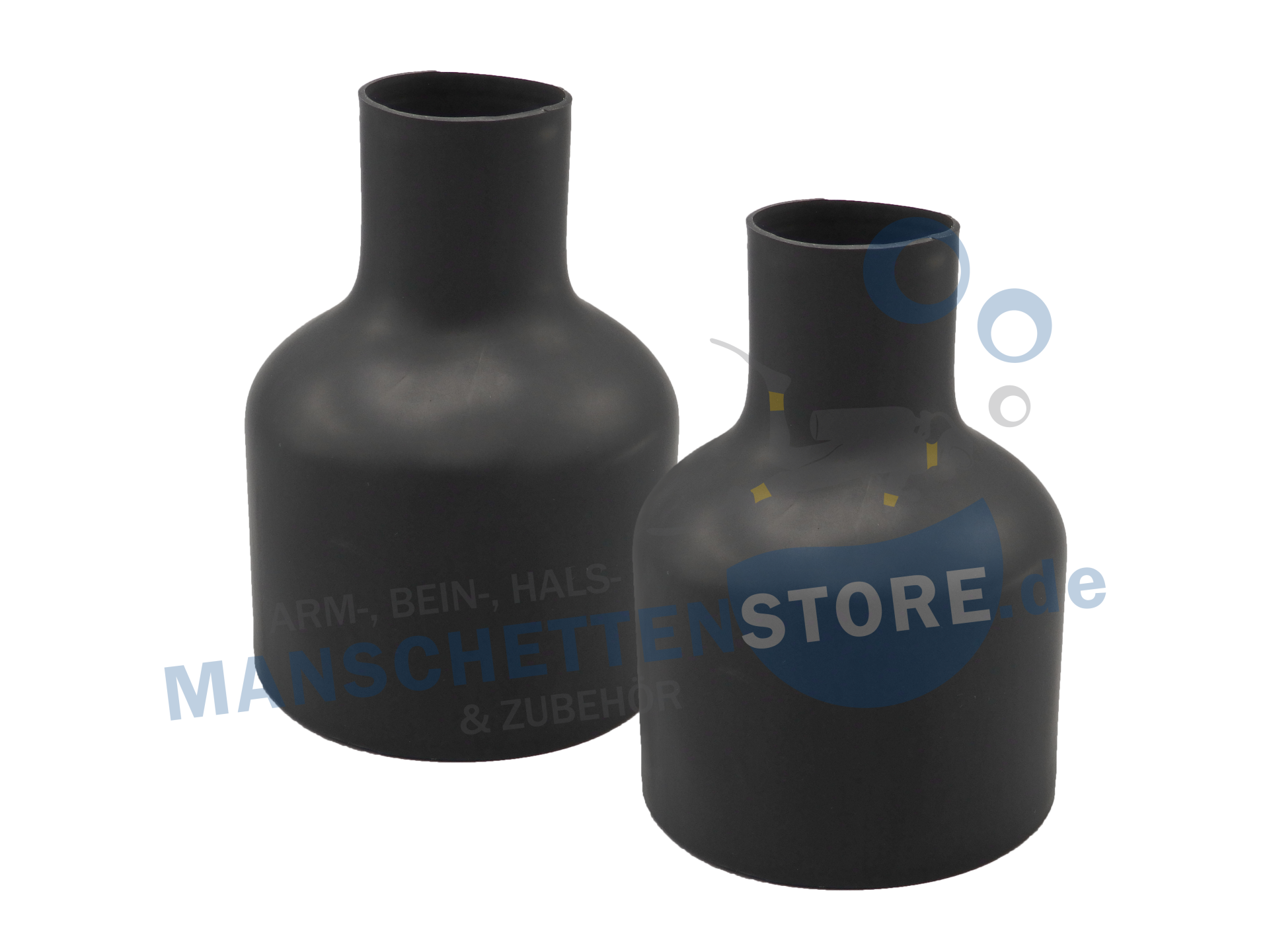 1 Paar Standard Latex Armmanschetten Flaschenform mit gerollter Kante (0,7-1,0mm)