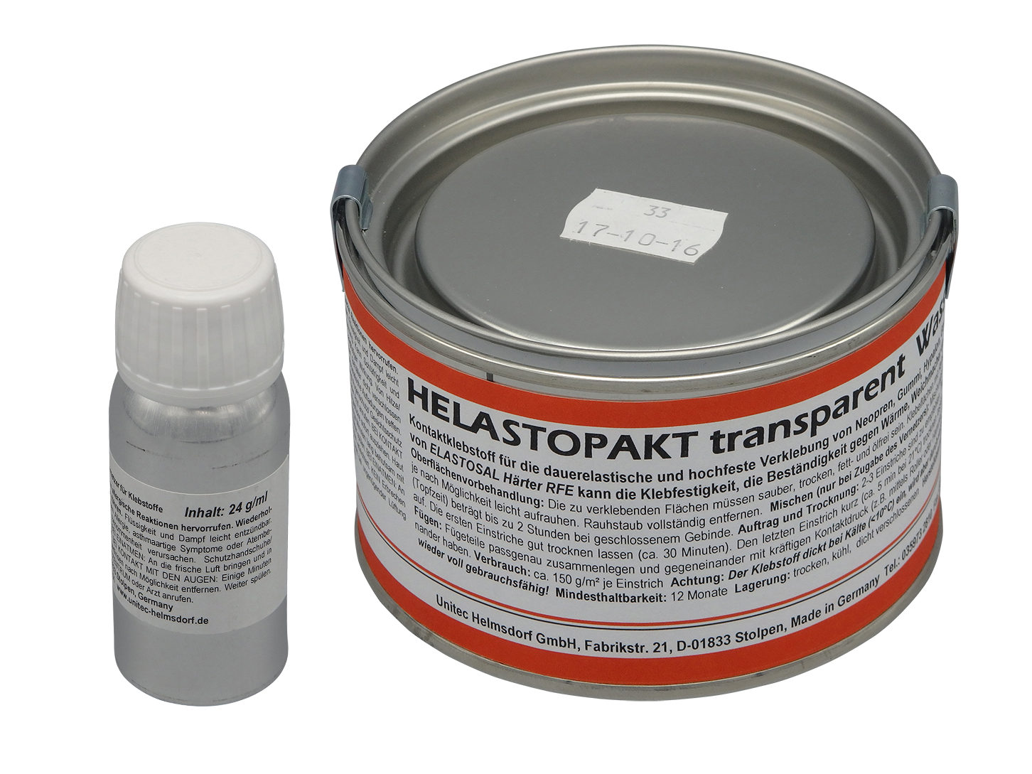 Kleberset Helastopakt transparent 300g / Härter RFE 24g